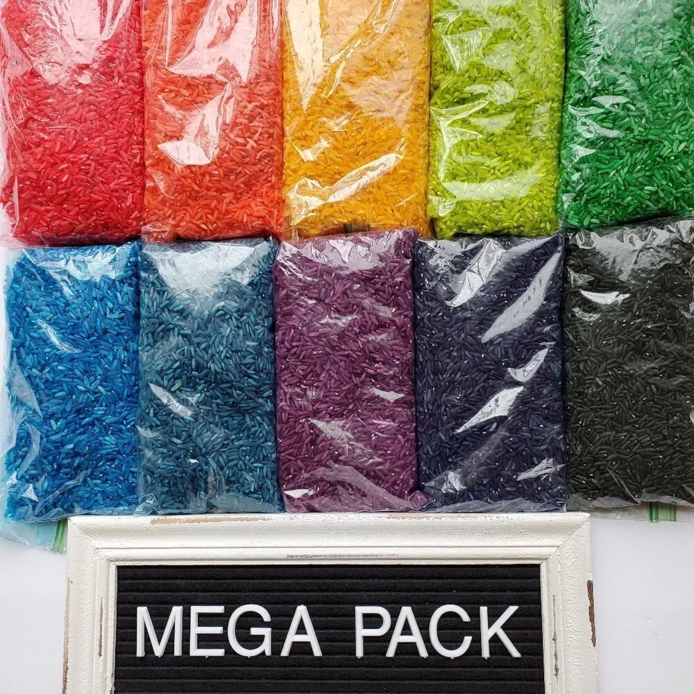 Rainbow Rice | 10 Color MEGA PACK | Sensory Bin